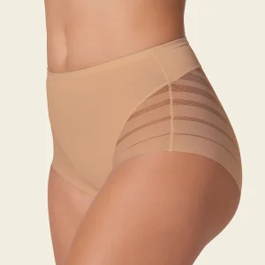 Culotte gainante classique avec contrôle du ventre et bandes de tulle