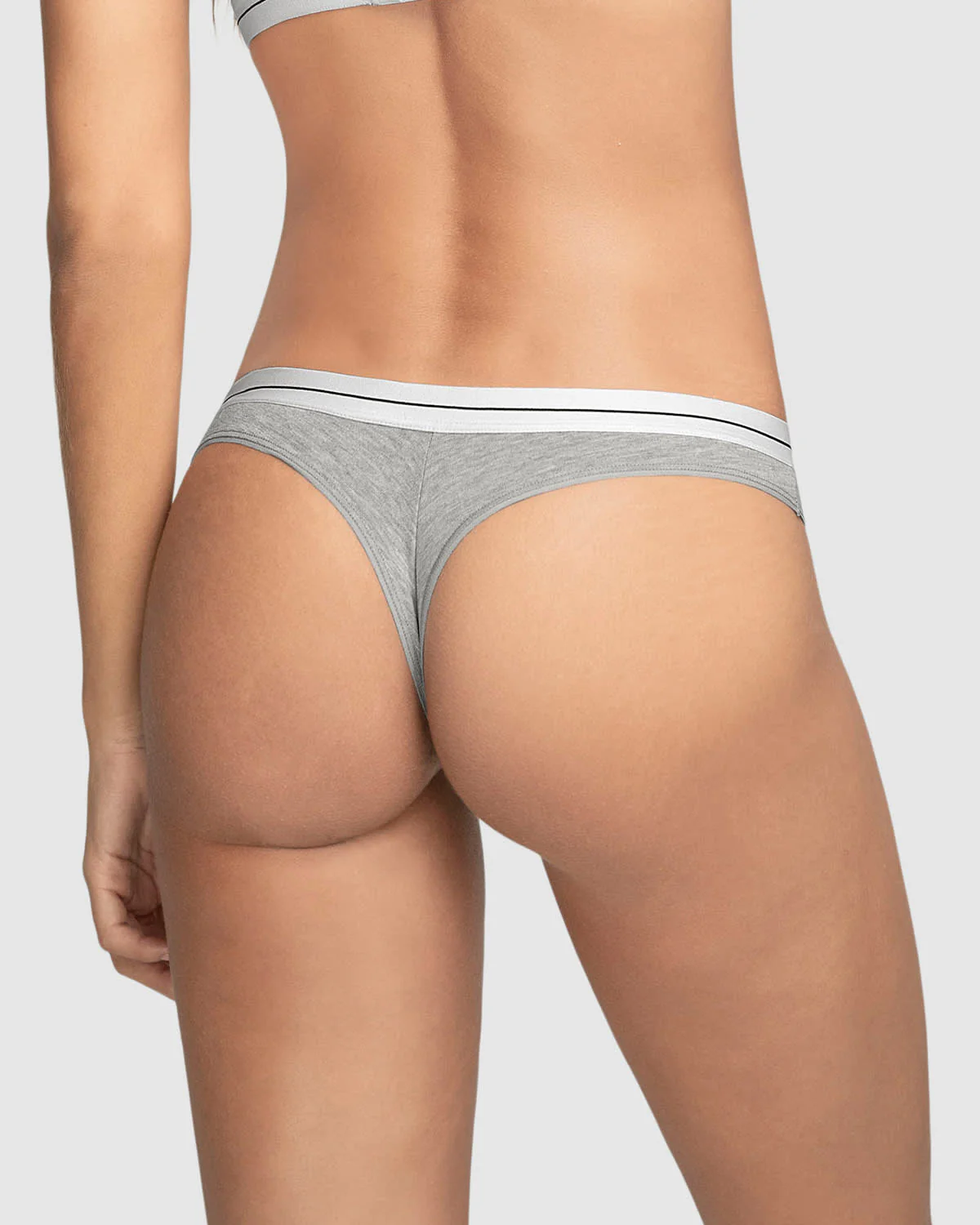 Lot de 3 soutiens-gorge brésiliens en coton jaspe avec taille élastique douce – Image 2