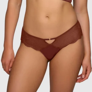 Culotte coquine en dentelle transparente festonnée