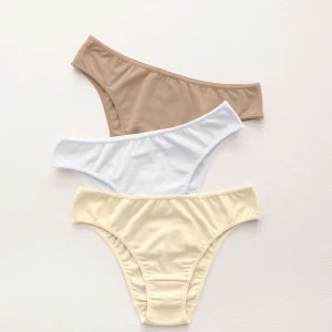 Lot de 3 culottes brésiliennes en coton avec un renfort de l'abdomen