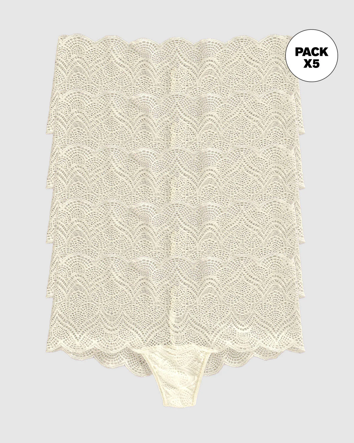 Lot de 5 culottes style coquine en dentelle avec transparences et bords arrondis – Image 6