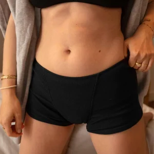 Boxer menstruel Noir en coton Bio - flux très abondant