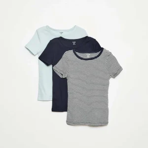 Lot de 3 maillots de corps manches courtes BLEU