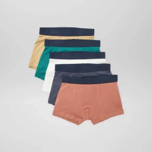 5 boxers unis BLANC