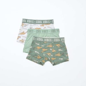 Lot de 3 boxers stretch GRIS/VERT