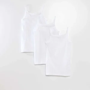 Lot de 3 débardeurs coton Blanc