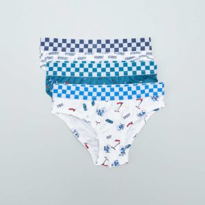 Lot de 3 slips avec imprimé Blanc/vert