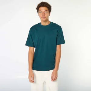T-shirt col rond en coton BLEU
