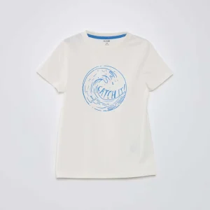 T-shirt à col rond en coton Blanc