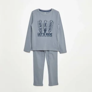 Pyjama long en jersey avec imprimé - 2 pièces BLEU