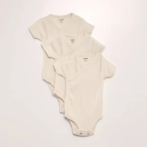 Lot de 3 bodies côtelés Beige