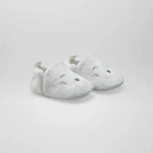 Chaussons en velours blanc