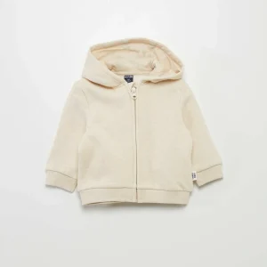 Sweat zippé à capuche Ecru