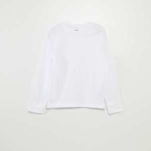 T-shirt basique à manches longues blanc