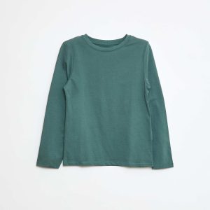 T-shirt basique à manches longues VERT