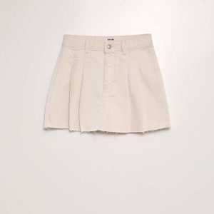 Jupe plissée courte Blanc