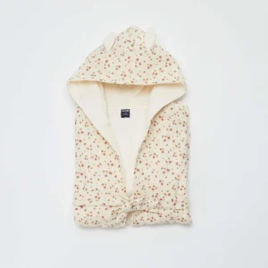 Peignoir en éponge et gaze de coton - Kiabi Home ECRU/ROSE