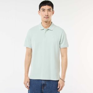 Polo en piqué de coton BLEU