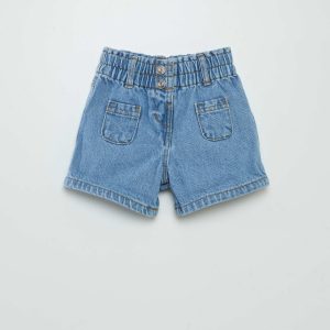 Short paperbag en jean Bleu