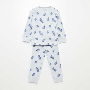 Pyjama imprimé en maille - 2 pièces BLEU