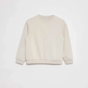 Sweat en molleton gratté uni BLANC