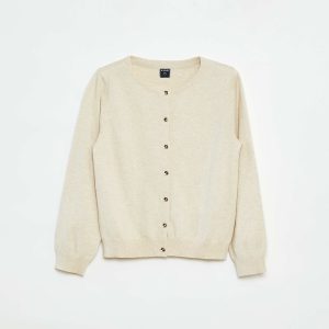 Gilet en maille unie BEIGE