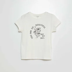T-shirt en maille jersey imprimé BLANC