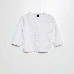 Gilet en maille point mousse BLANC