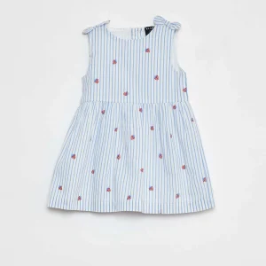 Robe sans manches en voile de coton BLANC