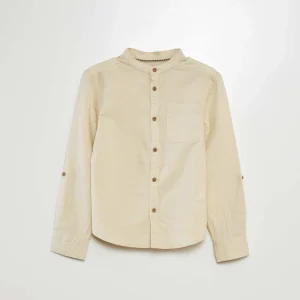 Chemise en lin mélangé BEIGE