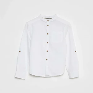 Chemise en lin mélangé BLANC