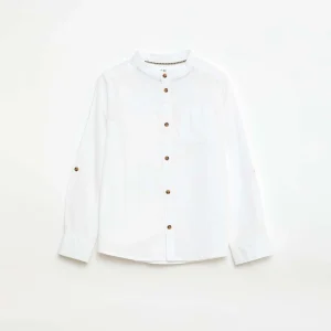 Chemise en lin mélangé BLANC