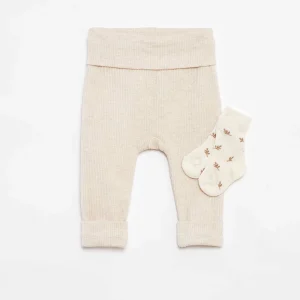 Lot legging côtelé + chaussettes - 2 pièces BEIGE