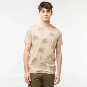 Tee-shirt imprimé palmiers BEIGE
