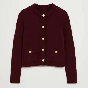 Cardigan Femme | coupe courte | maille fine boutonnée pour Mi-Saison