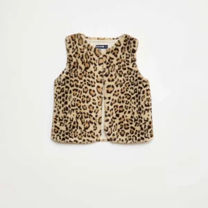 Gilet sans manches en fausse fourrure LéOPARD