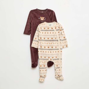 Lot de 2 dors-bien en velours BLANC