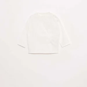 T-shirt manches longues et poche poitrine BLANC