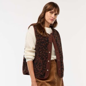 Veste sans manches effet mouton LéOPARD