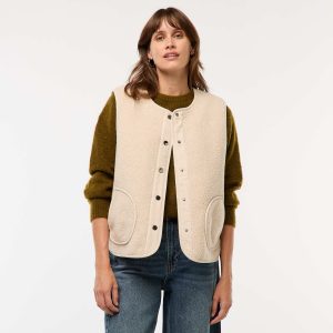 Veste sans manches effet mouton BEIGE