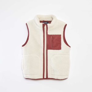 Gilet sans manches avec effet moutonné BLANC