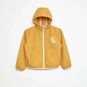 Coupe-vent déperlant à capuche JAUNE