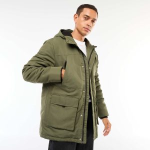 Parka à capuche mi-long VERT