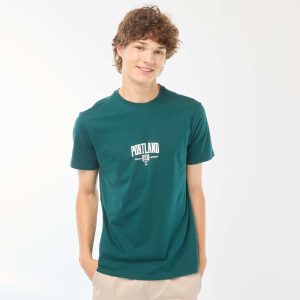 Tee-shirt imprimé à manches courtes VERT