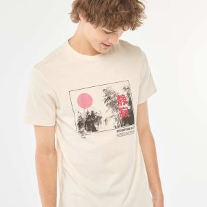 Tee-shirt imprimé à manches courtes BLANC