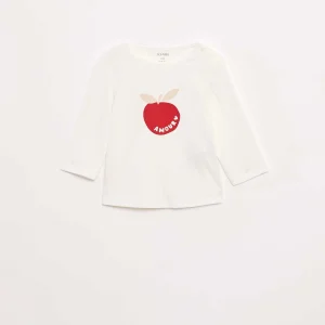 T-shirt manches longue impirmé BLANC