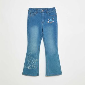 Jean flare 'Stitch' BLEU
