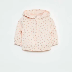 Sweat zippé à motif et à capuche ROSE