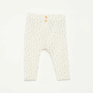 Leggings long côtelé à motif BLANC
