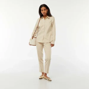 Pantalon cigarette uni avec 2 poches BEIGE